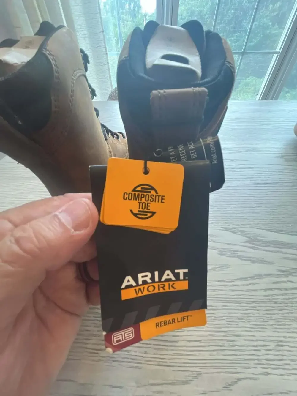 Ariat Rebar Lift 8 Waterproof Work Boots Distressed Brown Leather Mens 6 wide ee